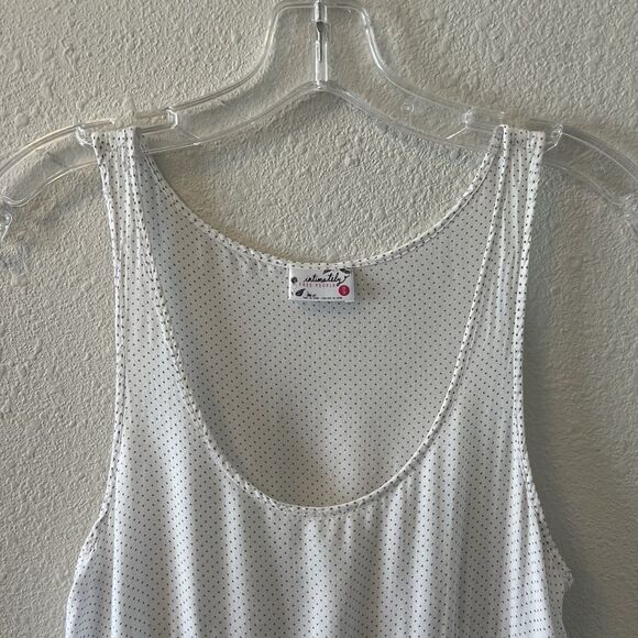 Intimately Free People Mini Slip Dress XS Swing Trapeze White Polka Dot Lacey - Picture 3 of 10